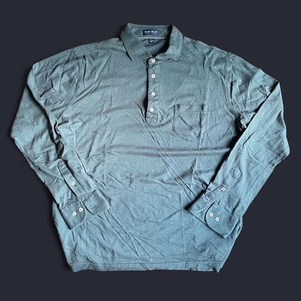 Peter Millar Crown Crafted Cashmere blend polo long sleeve mens large